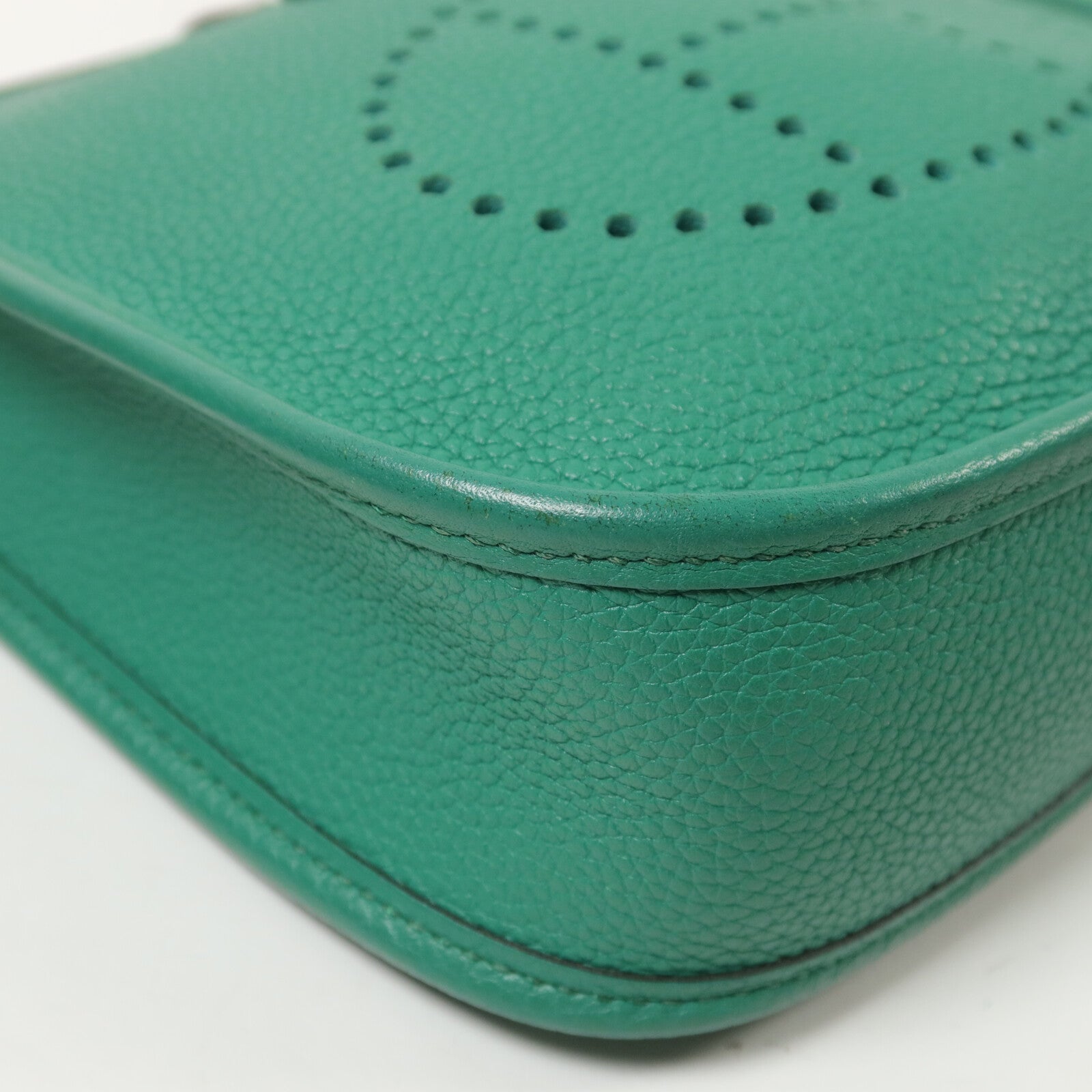 HERMES Clemence皮革Evelyne TPM肩背袋Vert Jade