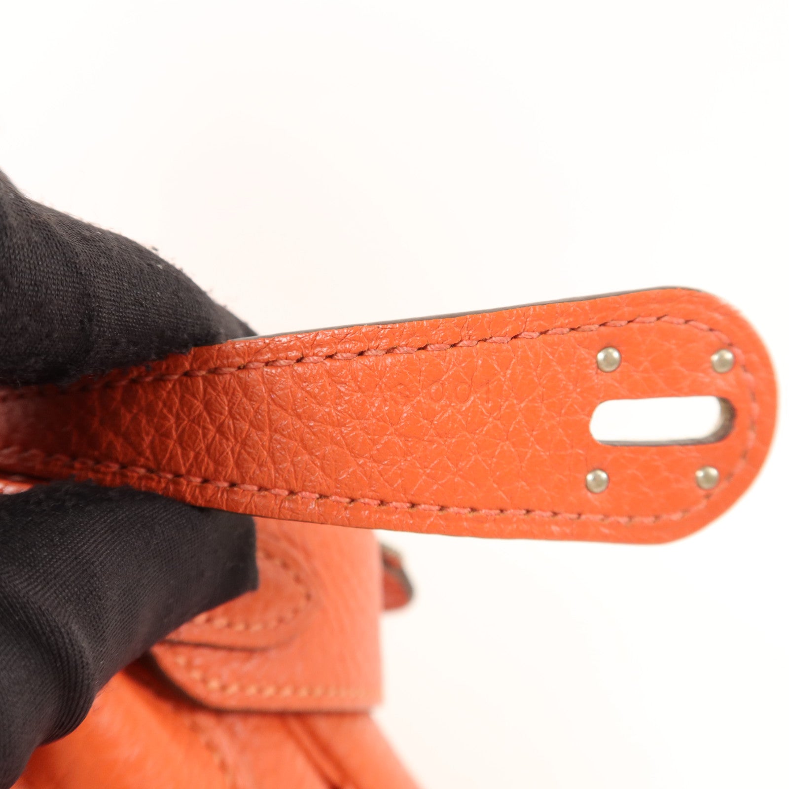 HERMES Clemence皮革Lindy 26手挽肩背兩用袋Orange Poppy