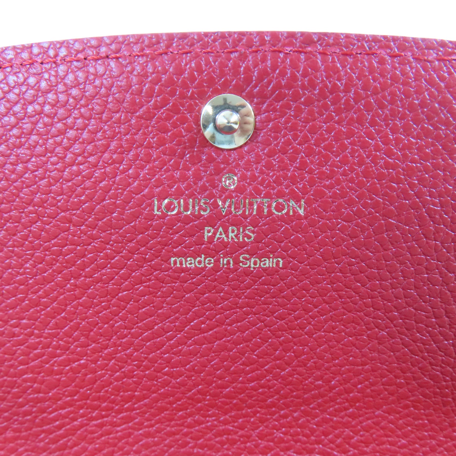 LOUIS VUITTON Monogram Empreinte Emilie金扣長錢包藍色/紅色