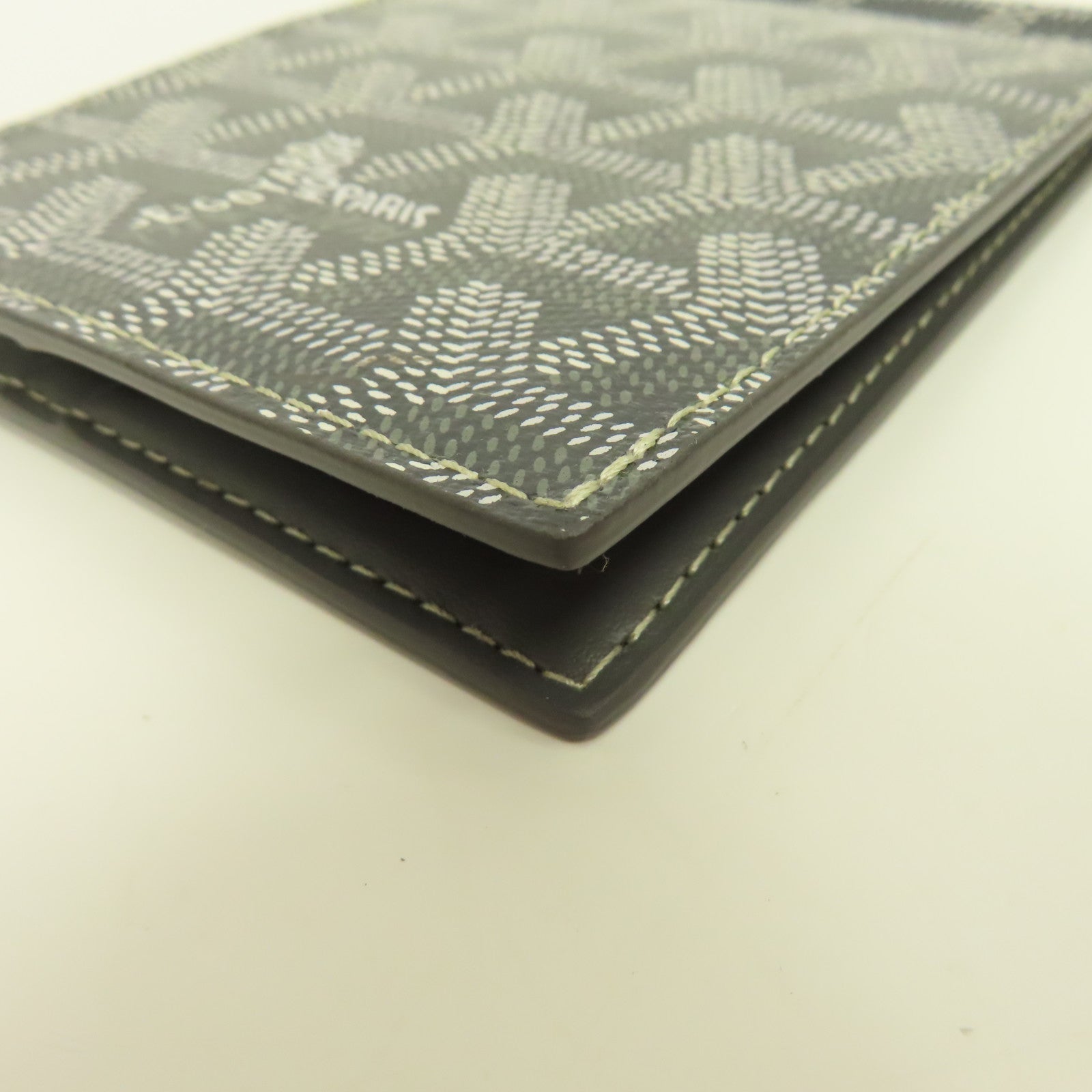 GOYARD 塗層帆布/牛皮皮革St Florentin Momey Clip卡片套灰色