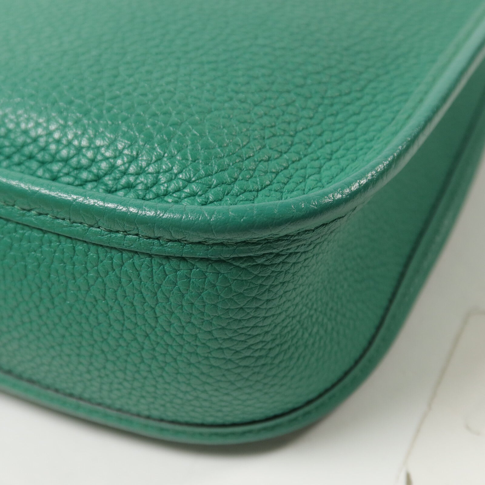 HERMES Clemence皮革Evelyne TPM肩背袋Vert Jade