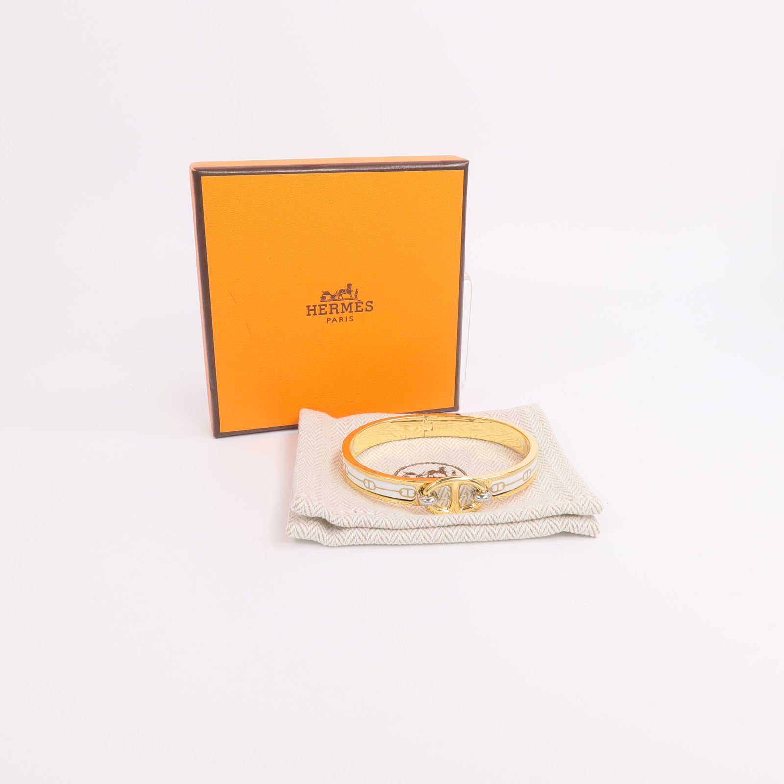 HERMES 金屬/琺瑯Mini Clic Chaine d'Ancre手鐲