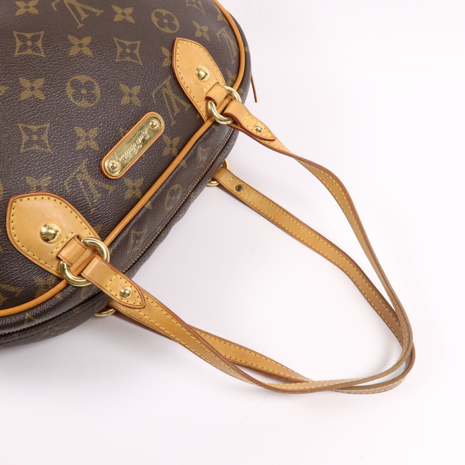 LOUIS VUITTON Monogram Montorgueil PM金扣肩背袋棕色