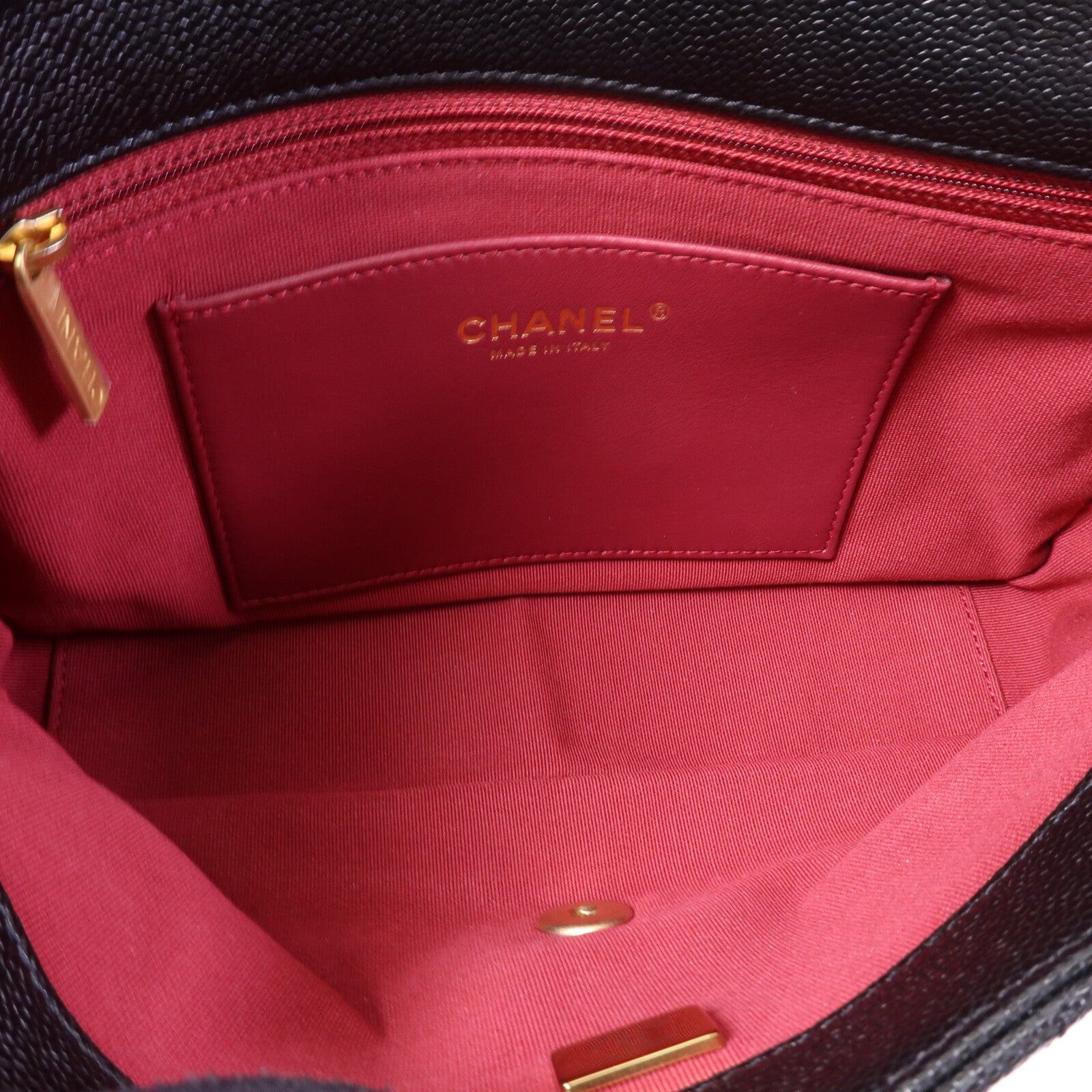 CHANEL 牛皮皮革Chain Around Flap Bag金扣鏈帶肩背袋