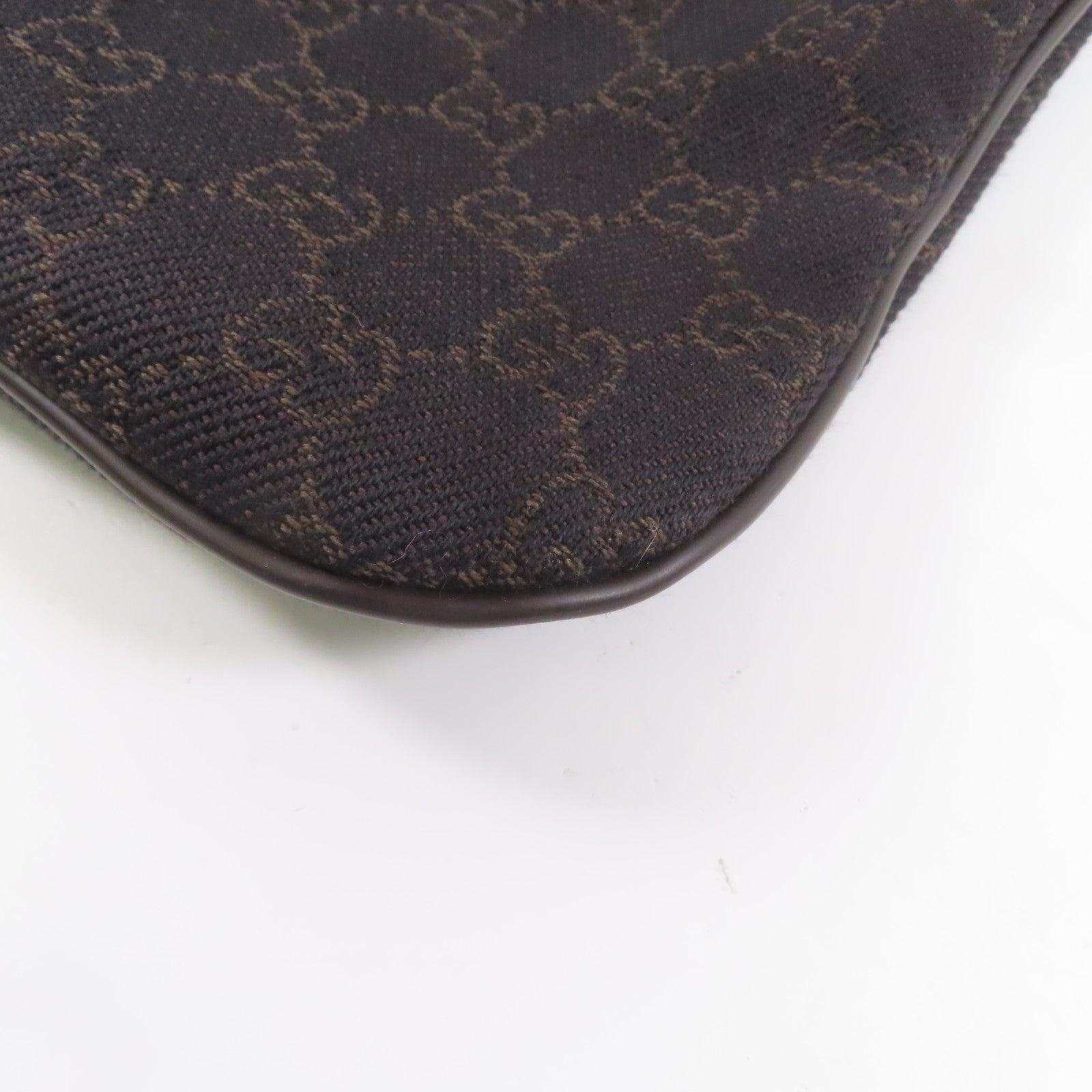 GUCCI 帆布Shoulder Bag銀扣肩背袋棕色