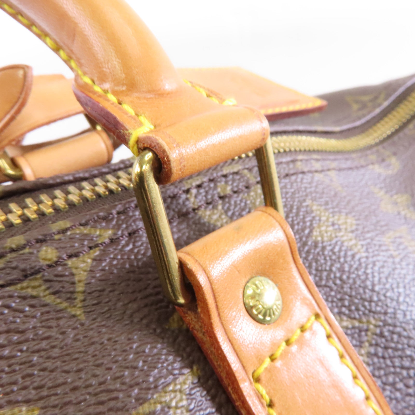 LOUIS VUITTON Monogram Keepall Bandouliere 50金扣波士顿包手挽肩背兩用袋棕色