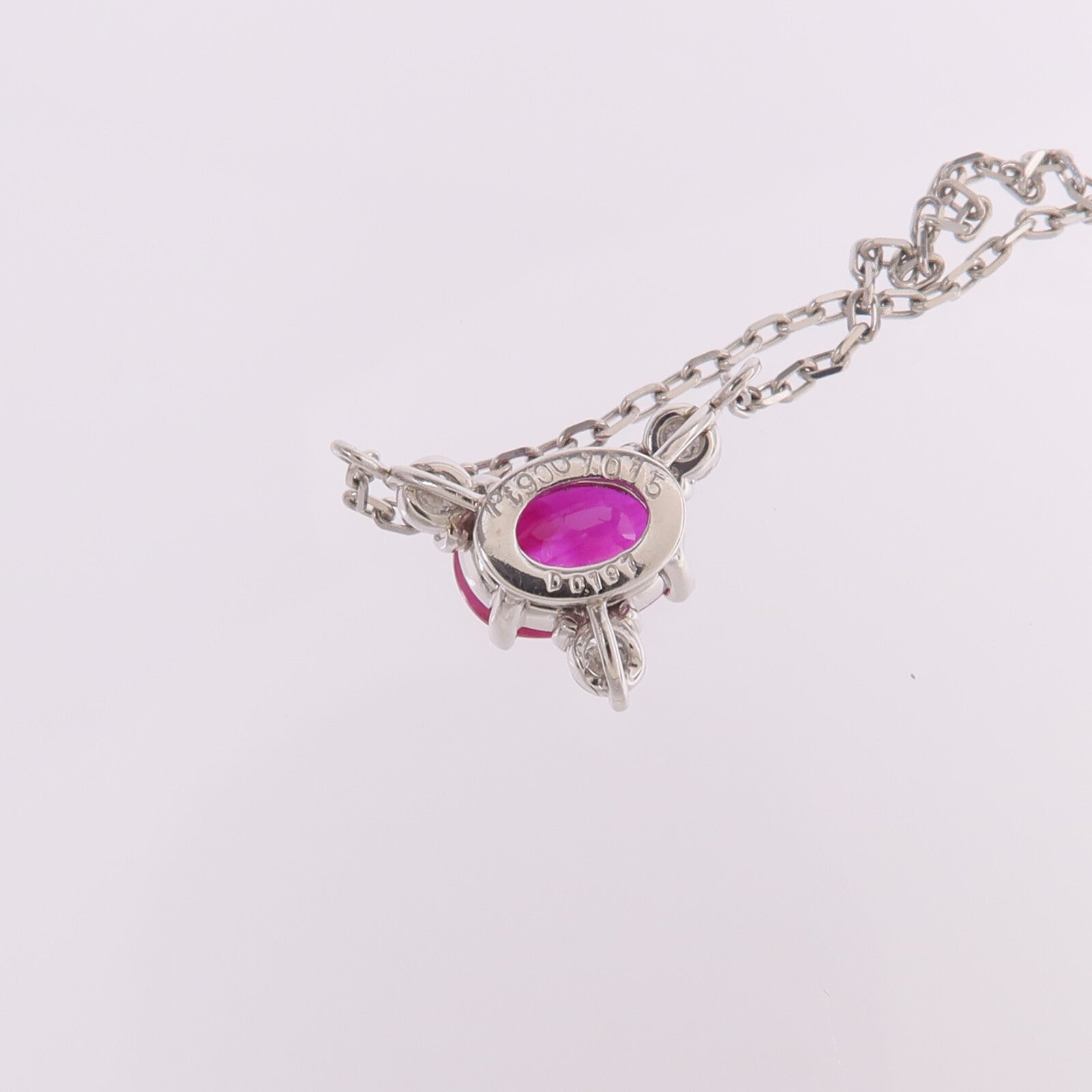 JEWELRY PT900/PT850鉑金Ruby Diamond Necklace紅寶石/鑽石項鍊