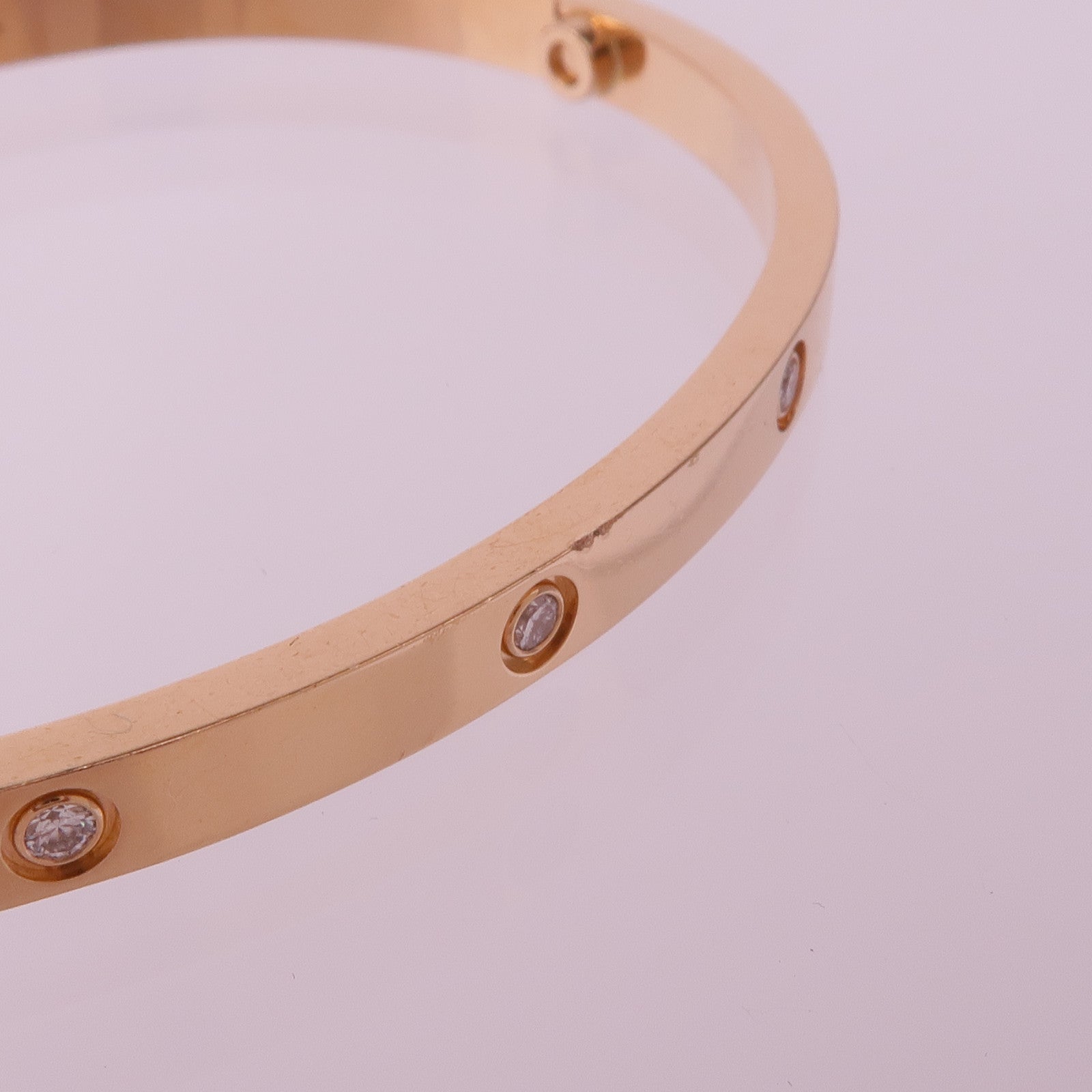 CARTIER 18K玫瑰金Love Bracelet 10 Diamonds Small Model鑽石手鐲Cartier#16