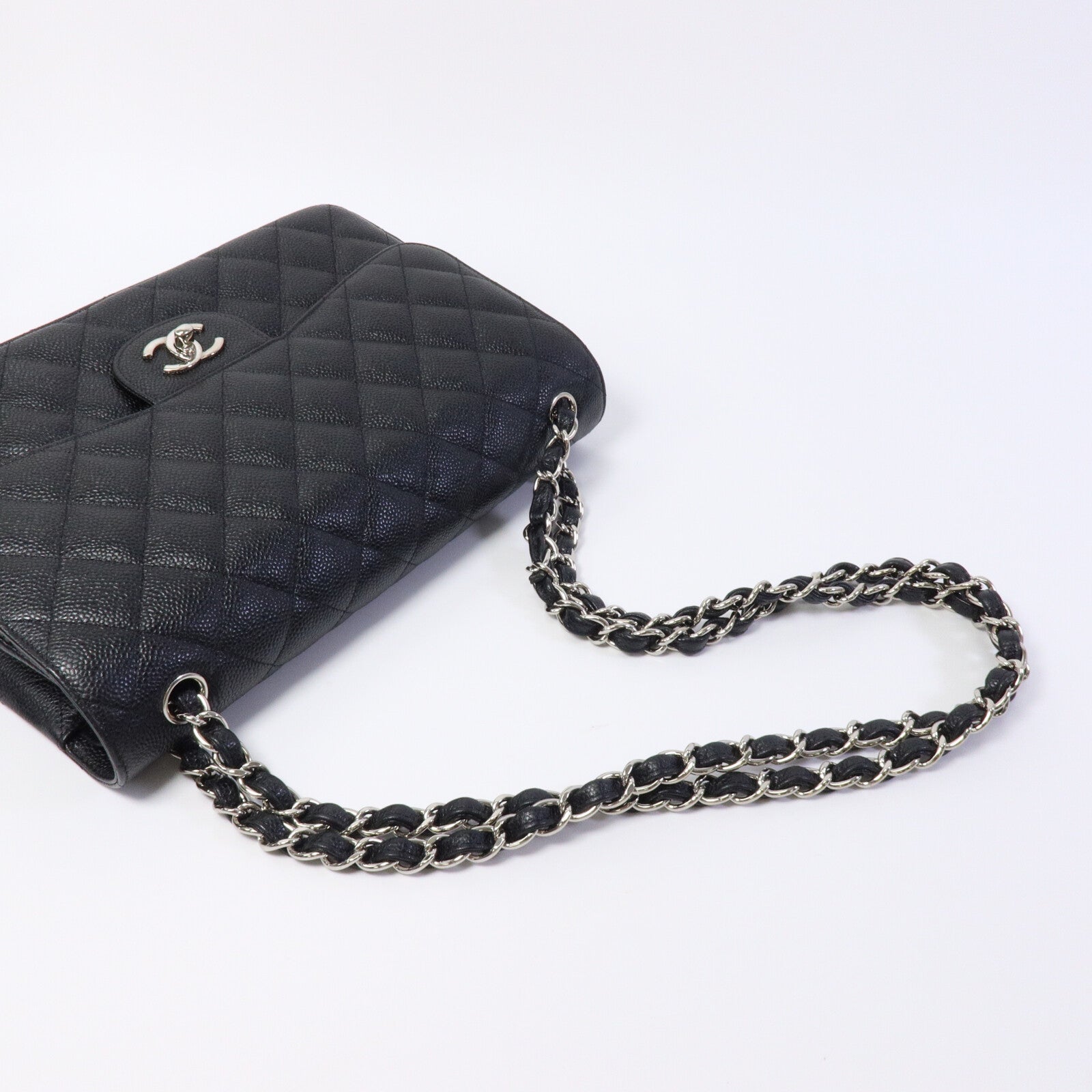 CHANEL 牛皮皮革Large Classic鏈帶肩背袋
