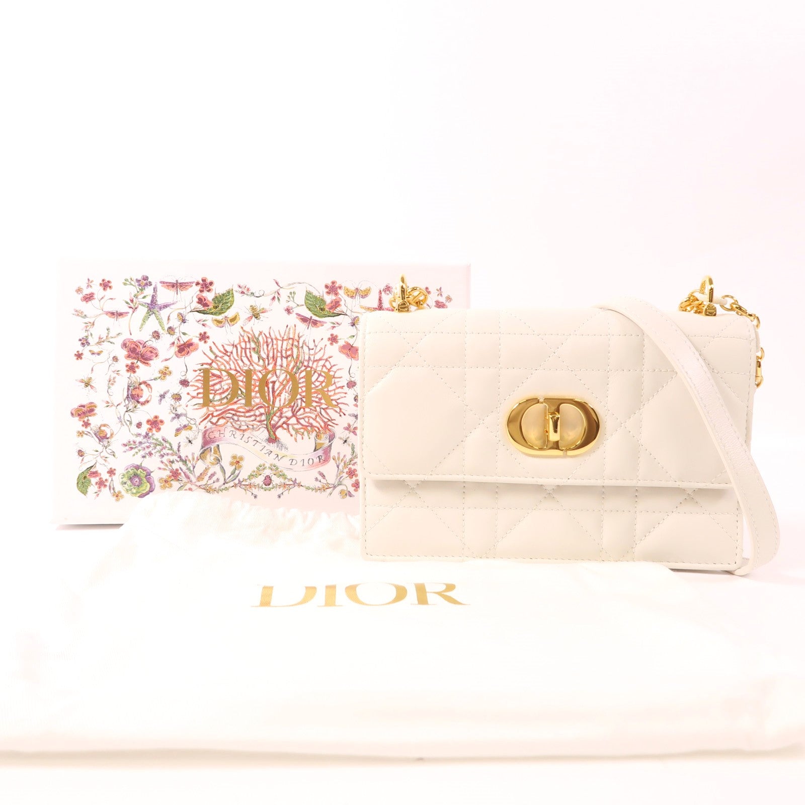 Dior 羊皮皮革Miss Caro金扣肩背袋