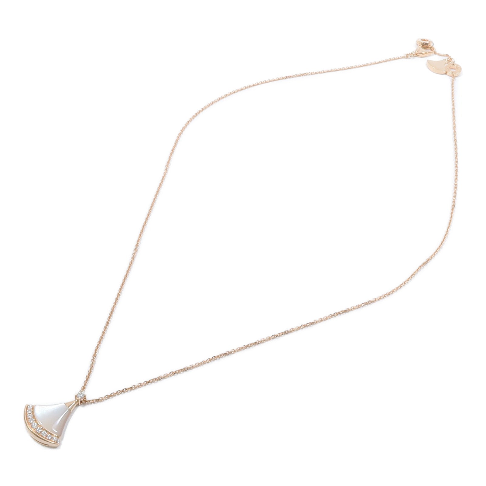 BVLGARI 18K玫瑰金Divas Dream Necklace珍珠母貝/鑽石項鍊