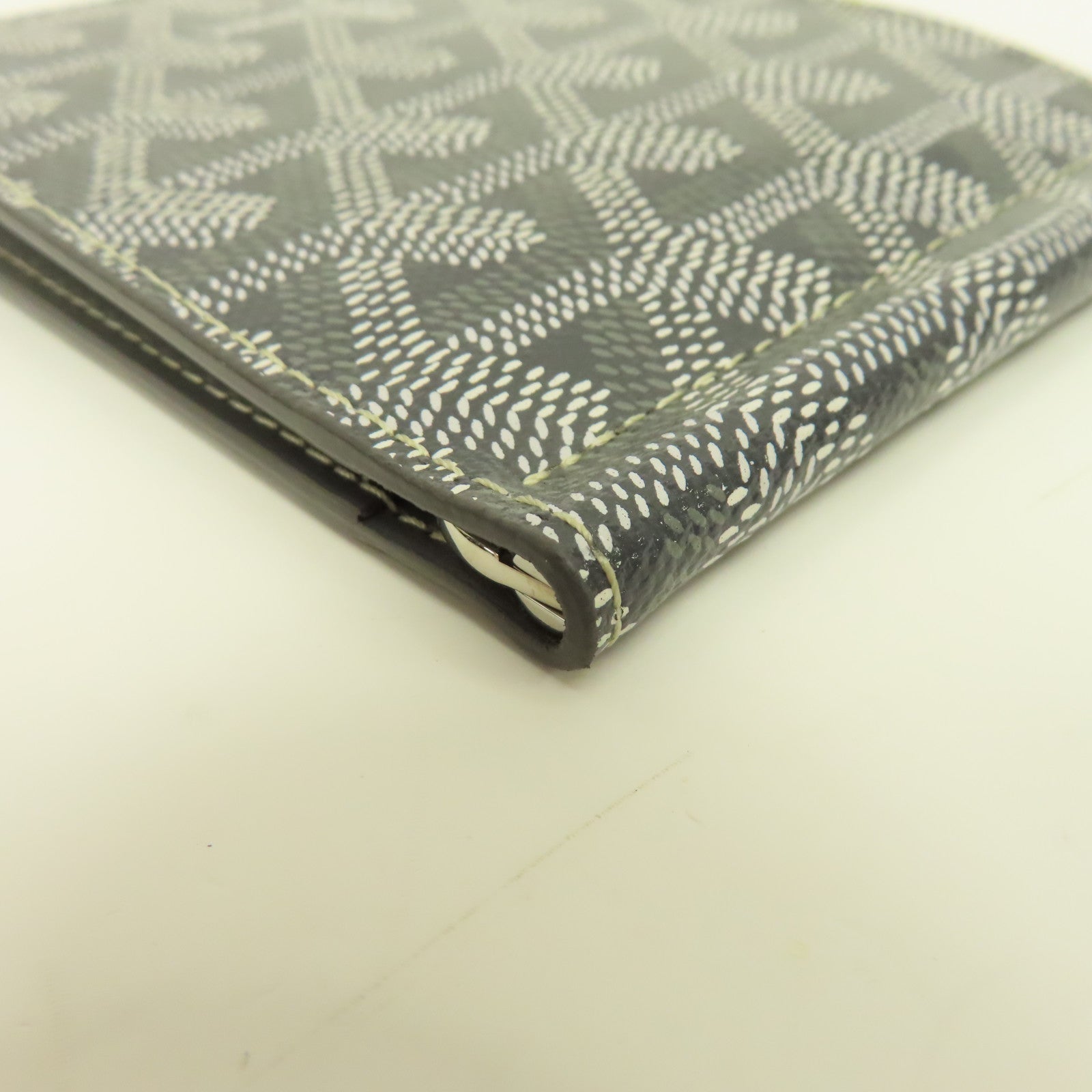 GOYARD 塗層帆布/牛皮皮革St Florentin Momey Clip卡片套灰色