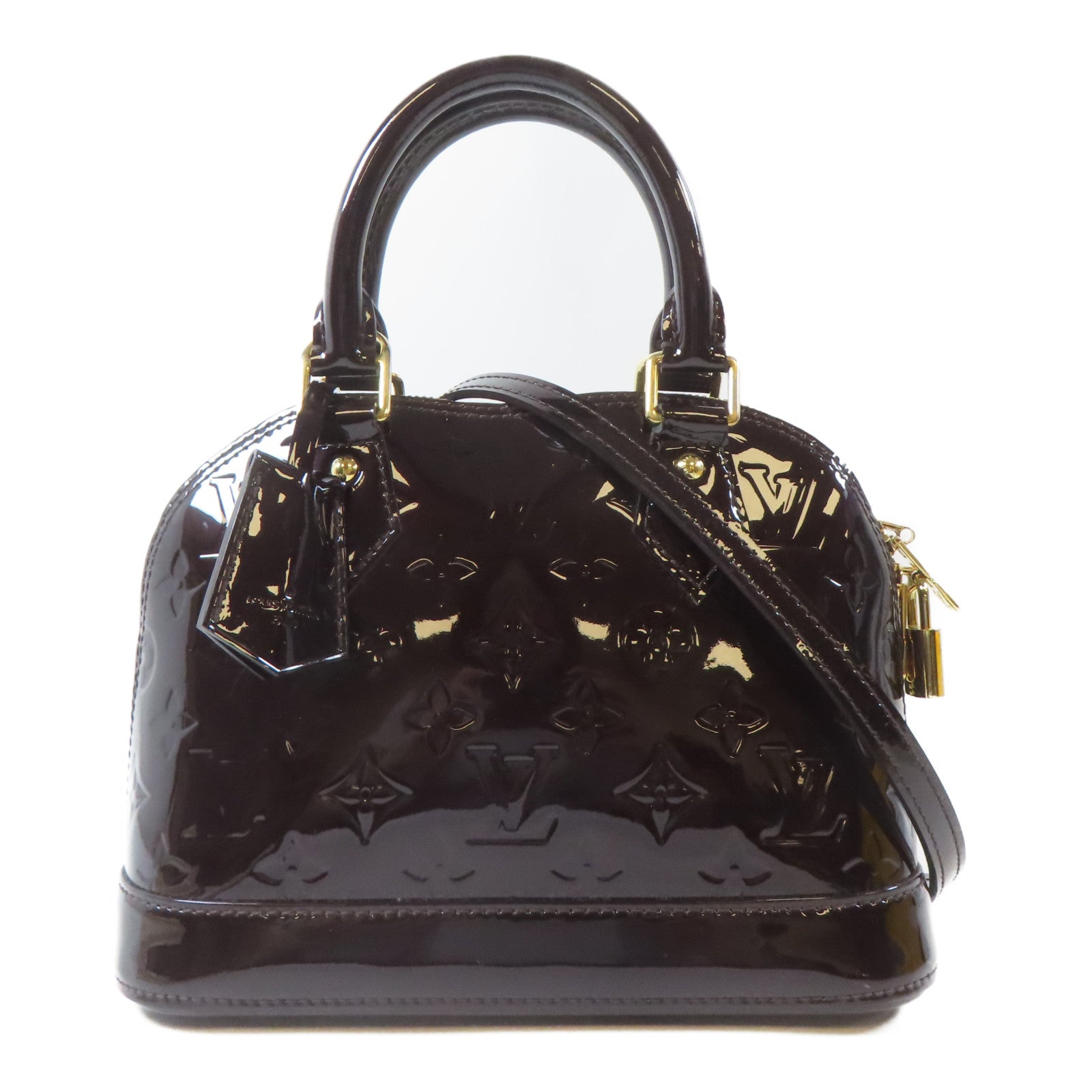 LOUIS VUITTON Vernis Alma金扣手挽肩背兩用袋深紅色