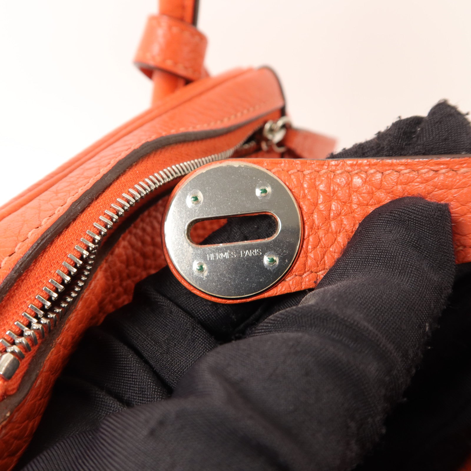 HERMES Clemence皮革Lindy 26手挽肩背兩用袋Orange Poppy