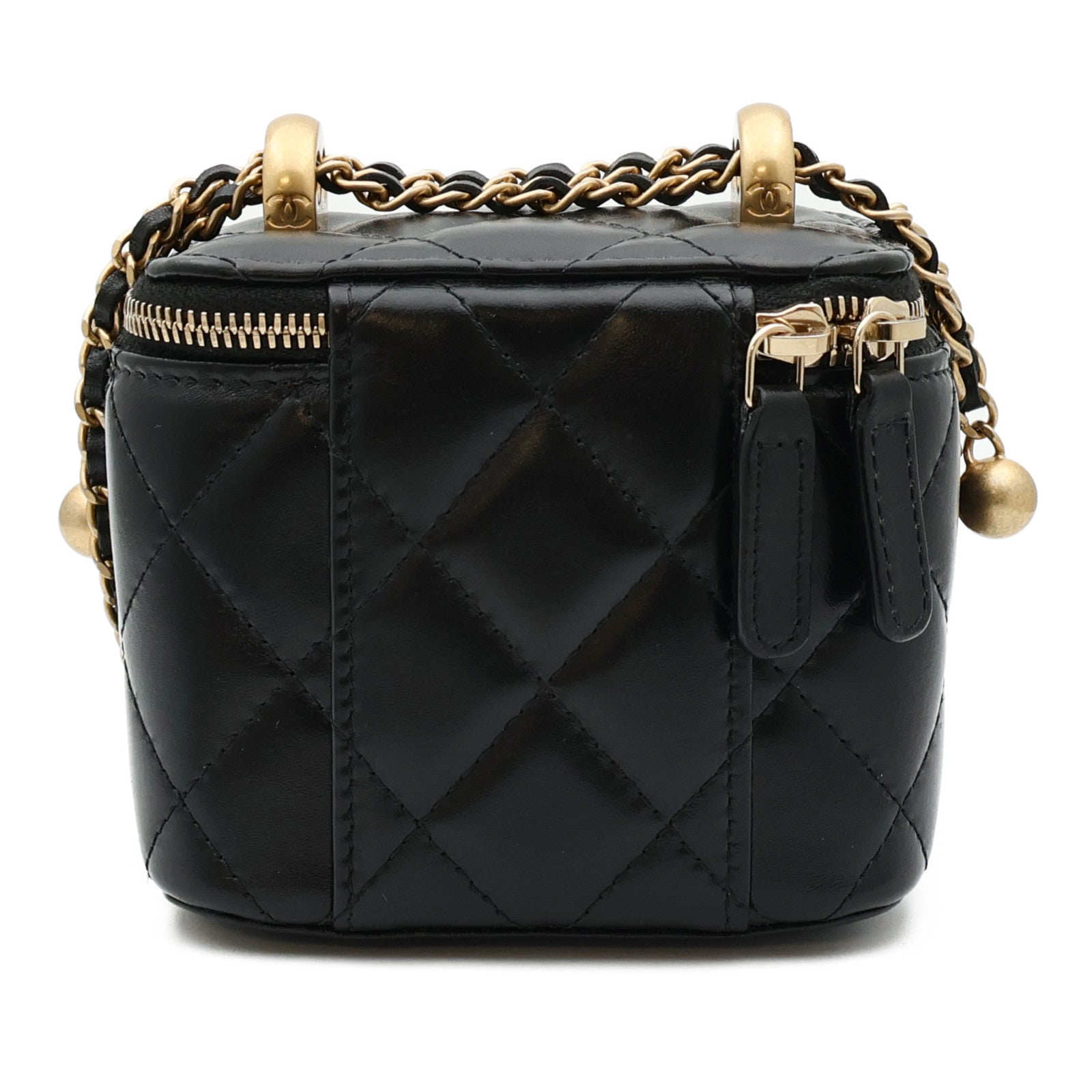 CHANEL 羊皮皮革Mini Vanity Case金扣鏈帶肩背袋