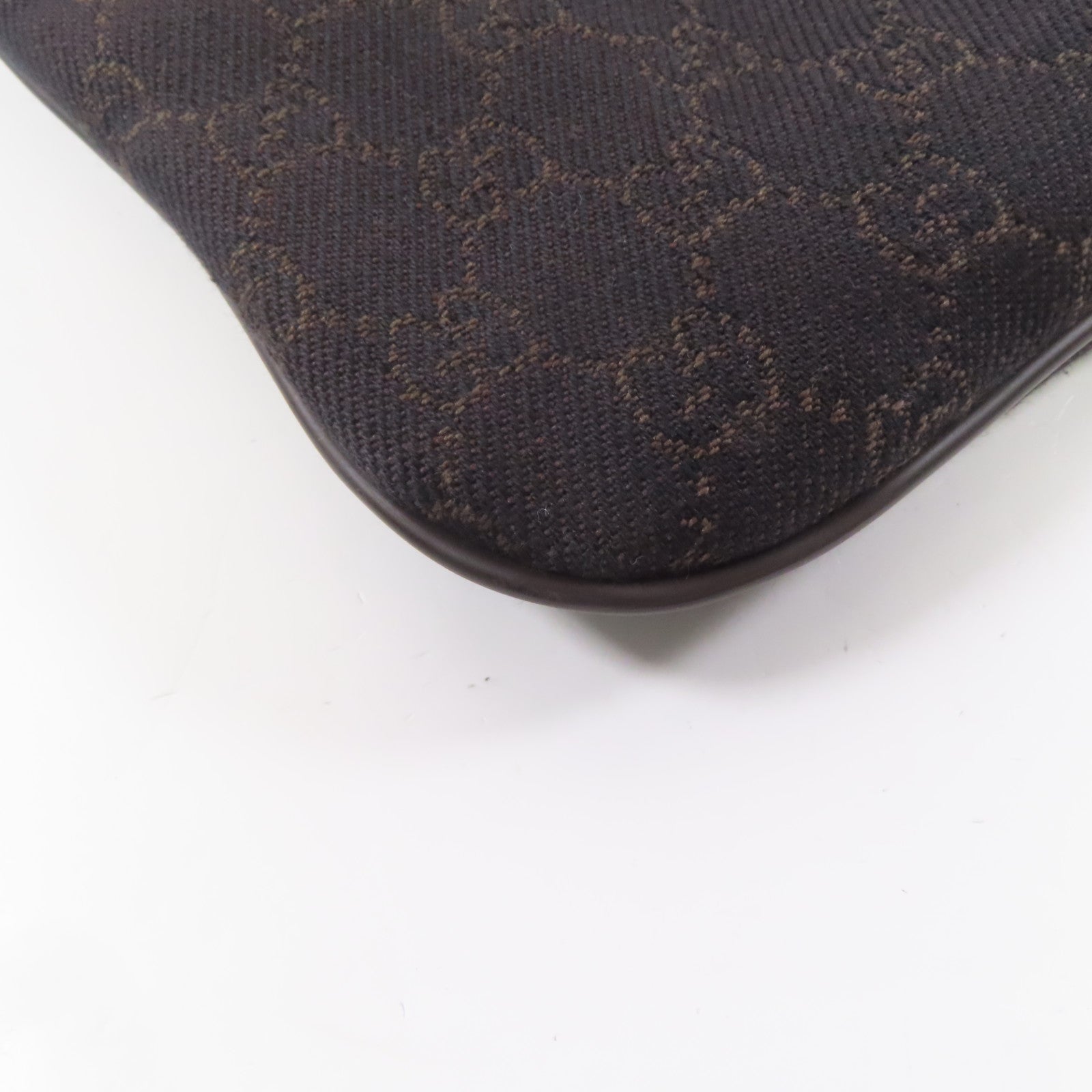 GUCCI 帆布Shoulder Bag銀扣肩背袋棕色