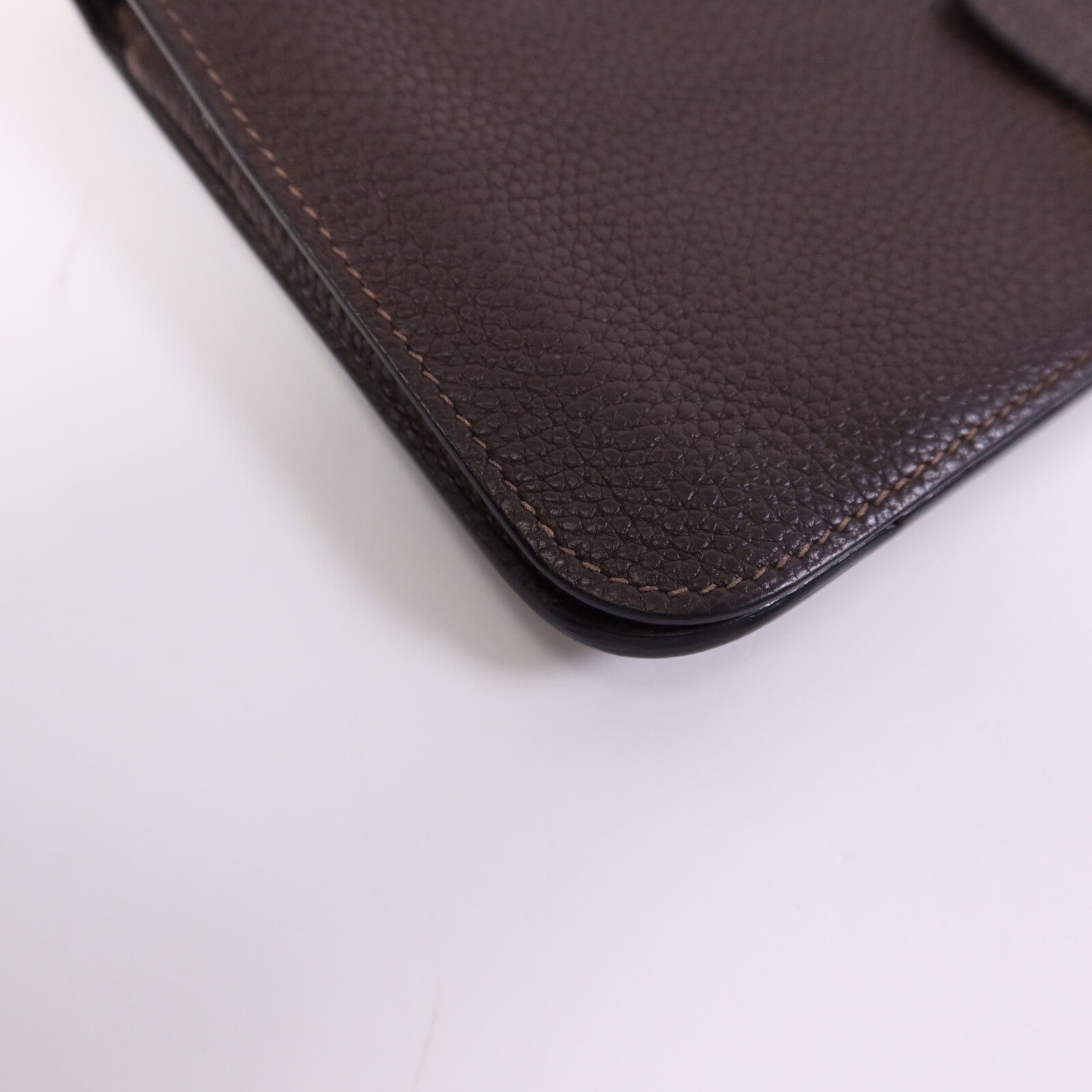 HERMES Clemence皮革Dogon GM銀扣長錢包