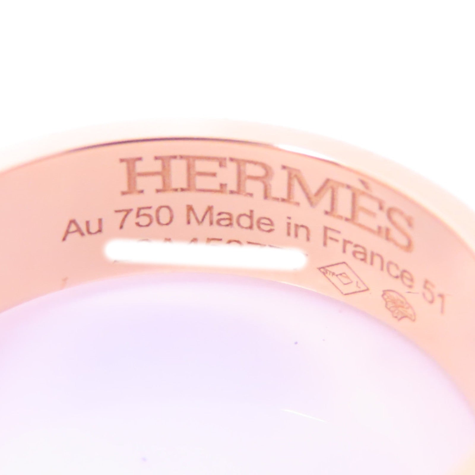 HERMES 18K玫瑰金Kelly Small Model Diamond Ring鑽石戒指US#5.75