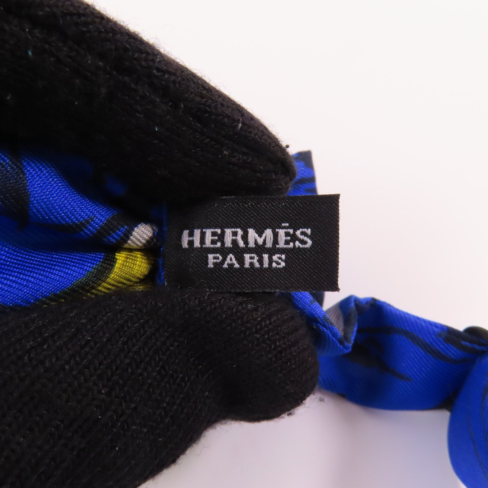 HERMES Bow Tie Silk Blue