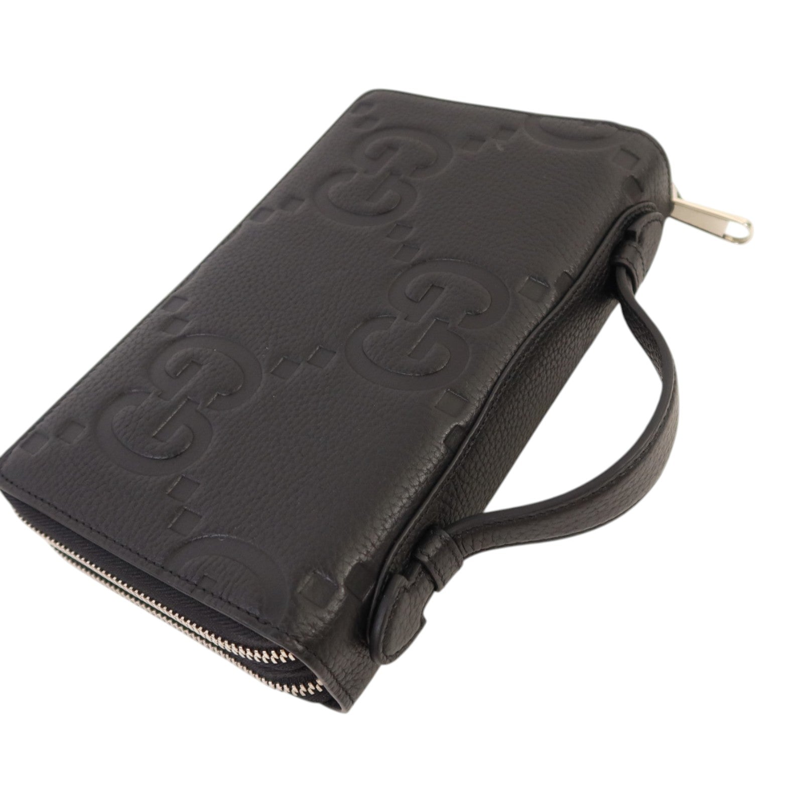 GUCCI 【激減優惠】牛皮皮革GG Travel Document Case銀扣手挽袋