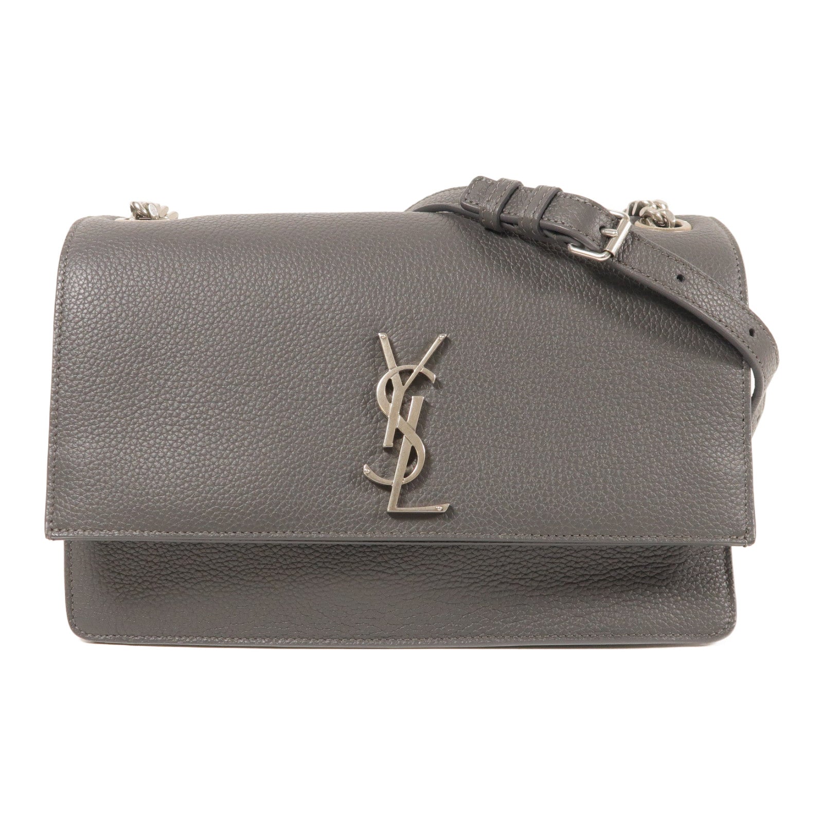 SAINT LAURENT 牛皮皮革Sunset銀扣肩背袋