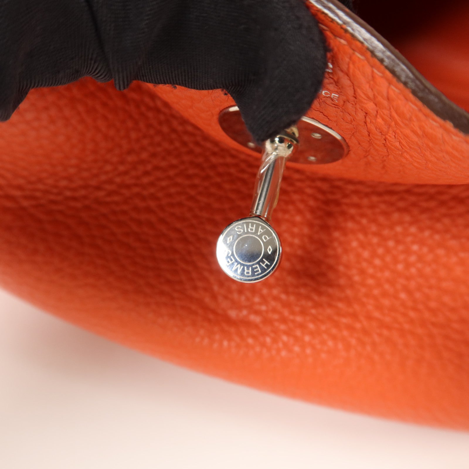 HERMES Clemence皮革Lindy 26手挽肩背兩用袋Orange Poppy
