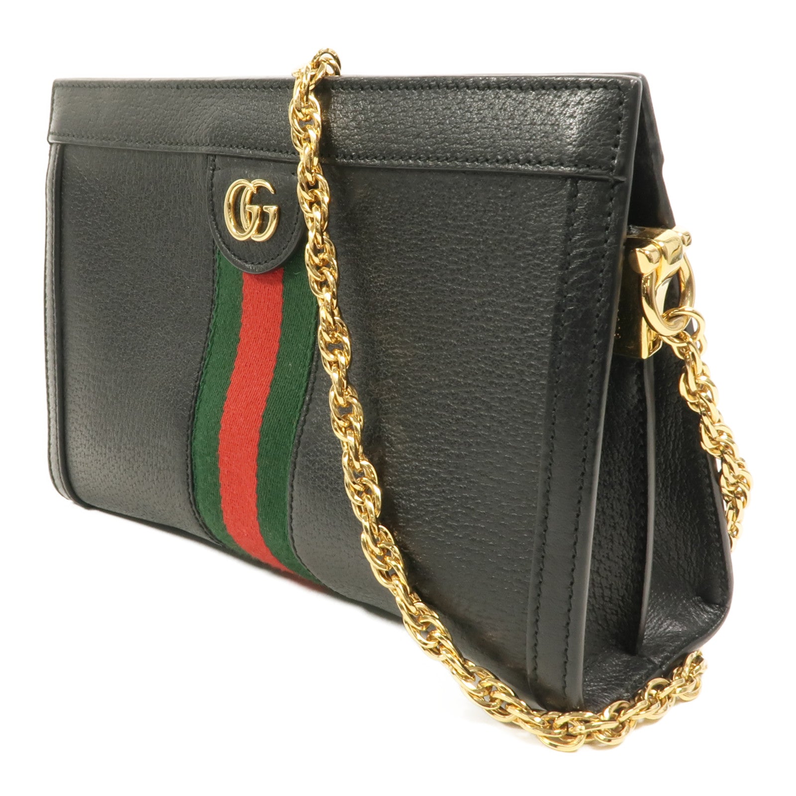 GUCCI 牛皮皮革Ophidia GG鏈帶肩背袋