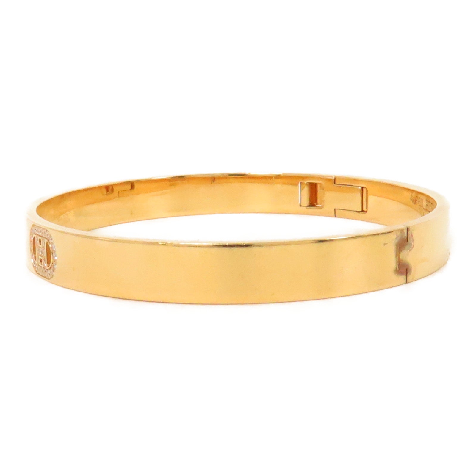 HERMES 【激減優惠】18K黃金H D Ancre Bracelet手鐲金色