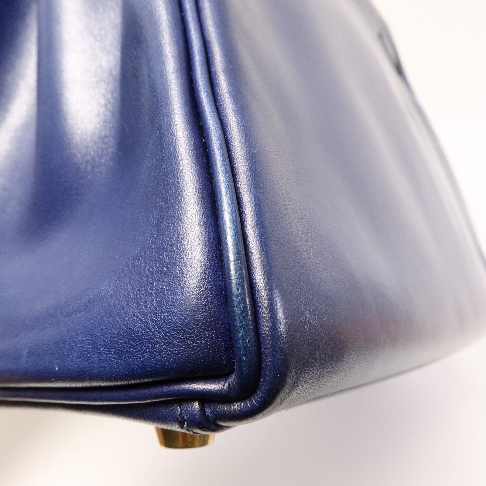 HERMES Box皮革Kelly 32手挽肩背兩用袋Blue