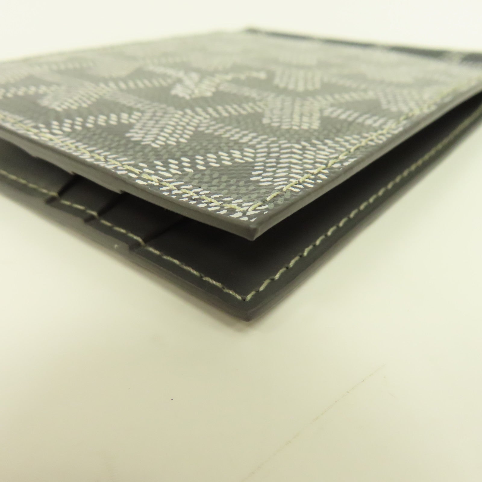 GOYARD 塗層帆布/牛皮皮革St Florentin Momey Clip卡片套灰色