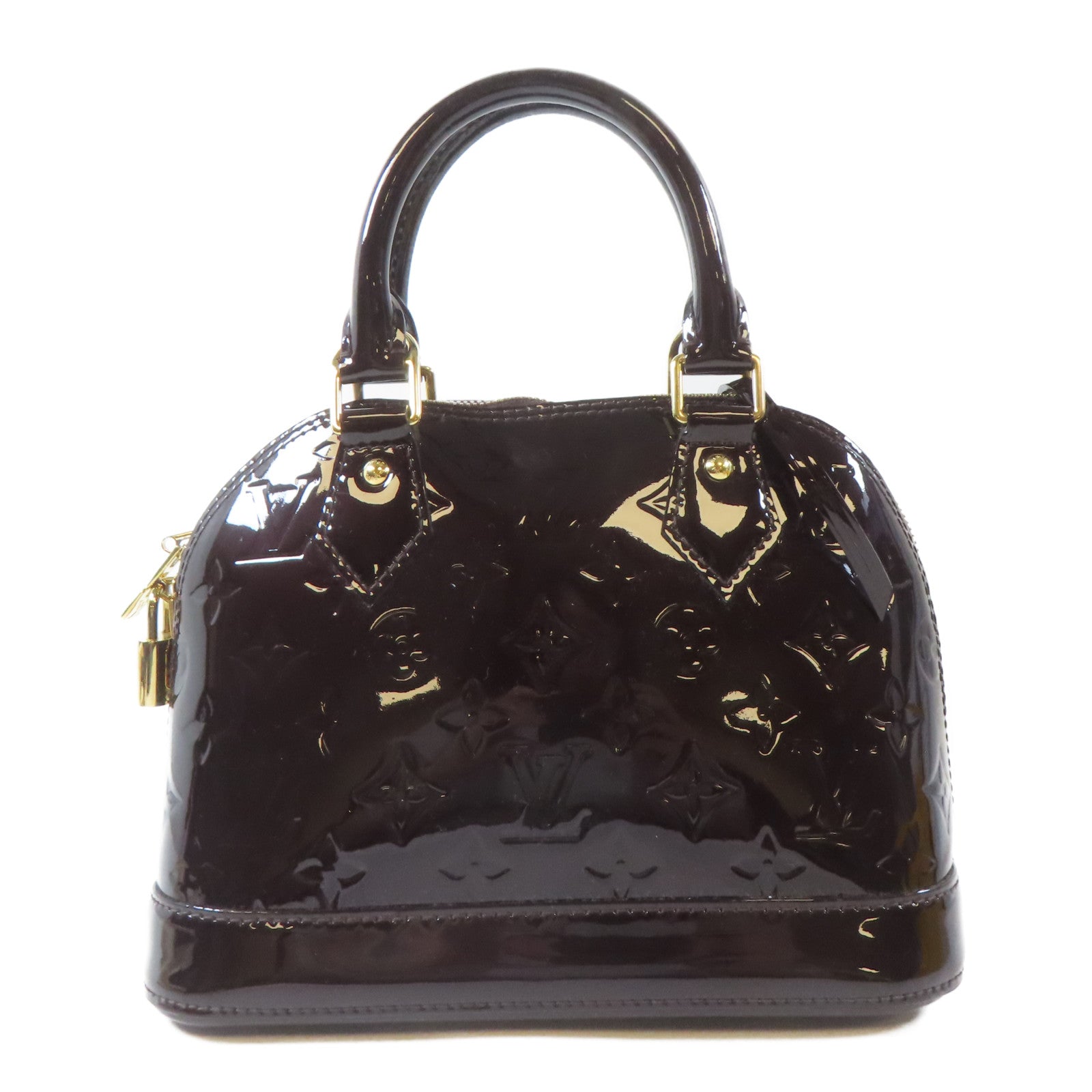 LOUIS VUITTON Vernis Alma金扣手挽肩背兩用袋深紅色