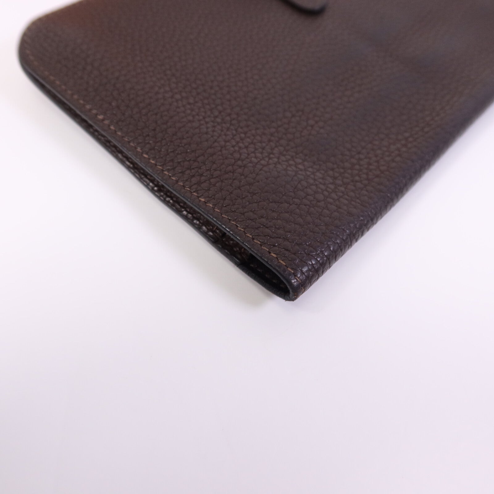 HERMES Clemence皮革Dogon GM銀扣長錢包