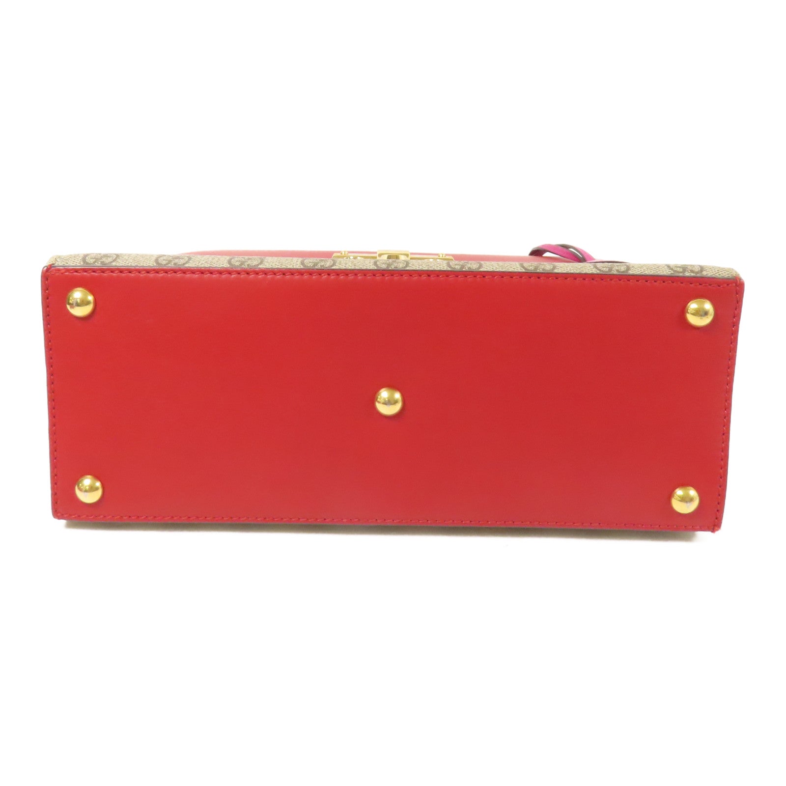 GUCCI 塗層帆布/皮革GG Supreme 2 Way Shoulder Bag金扣手挽肩背兩用袋