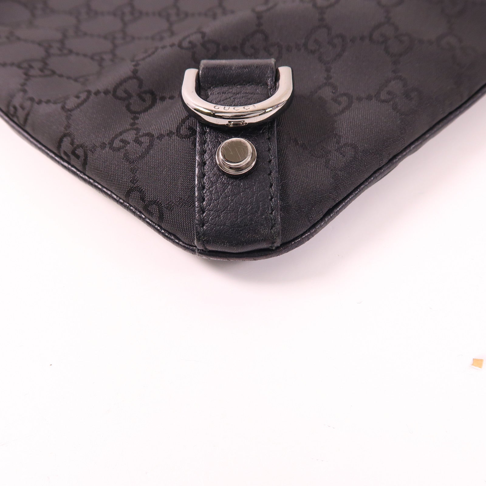 GUCCI 帆布Shoulder Bag銀扣肩背袋