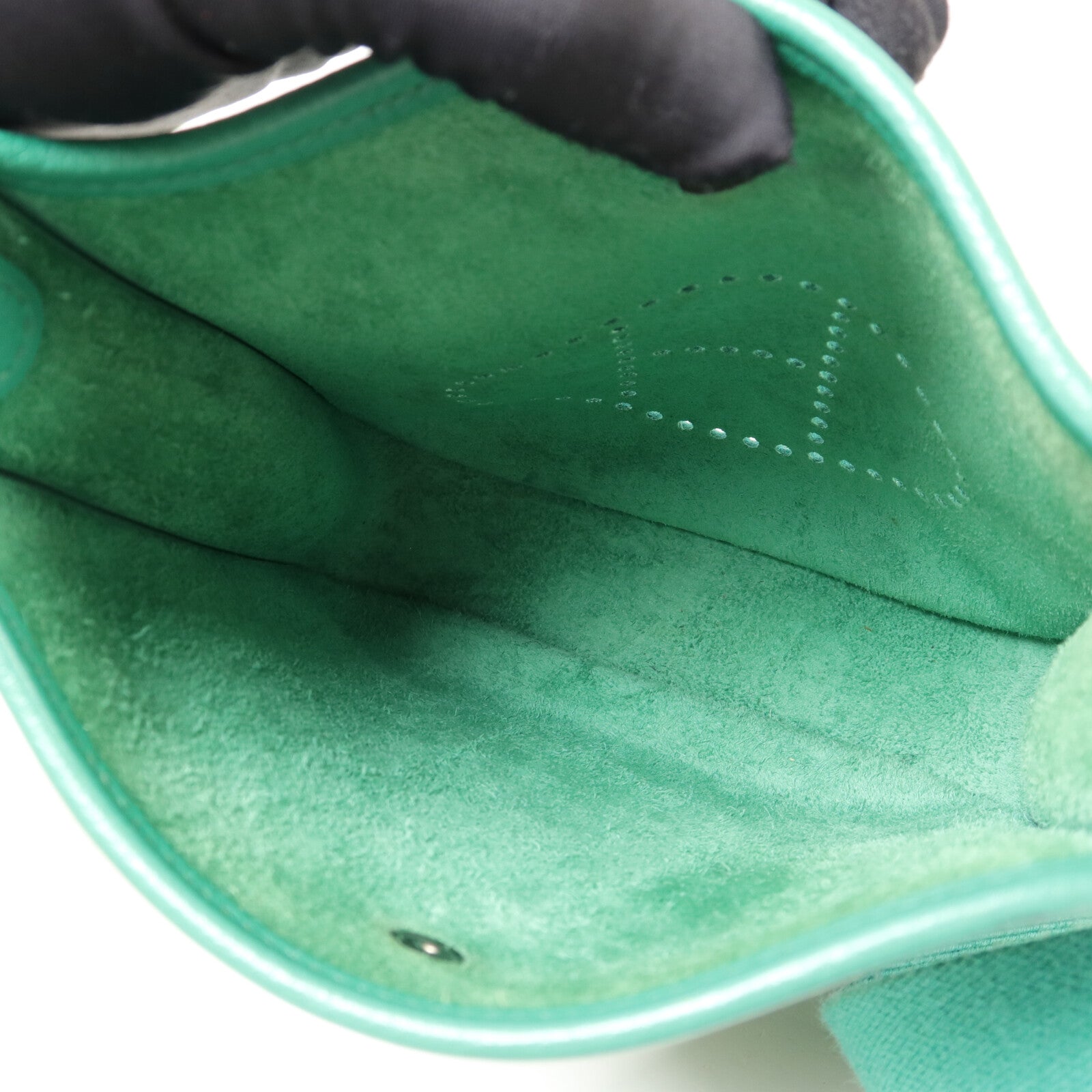 HERMES Clemence皮革Evelyne TPM肩背袋Vert Jade