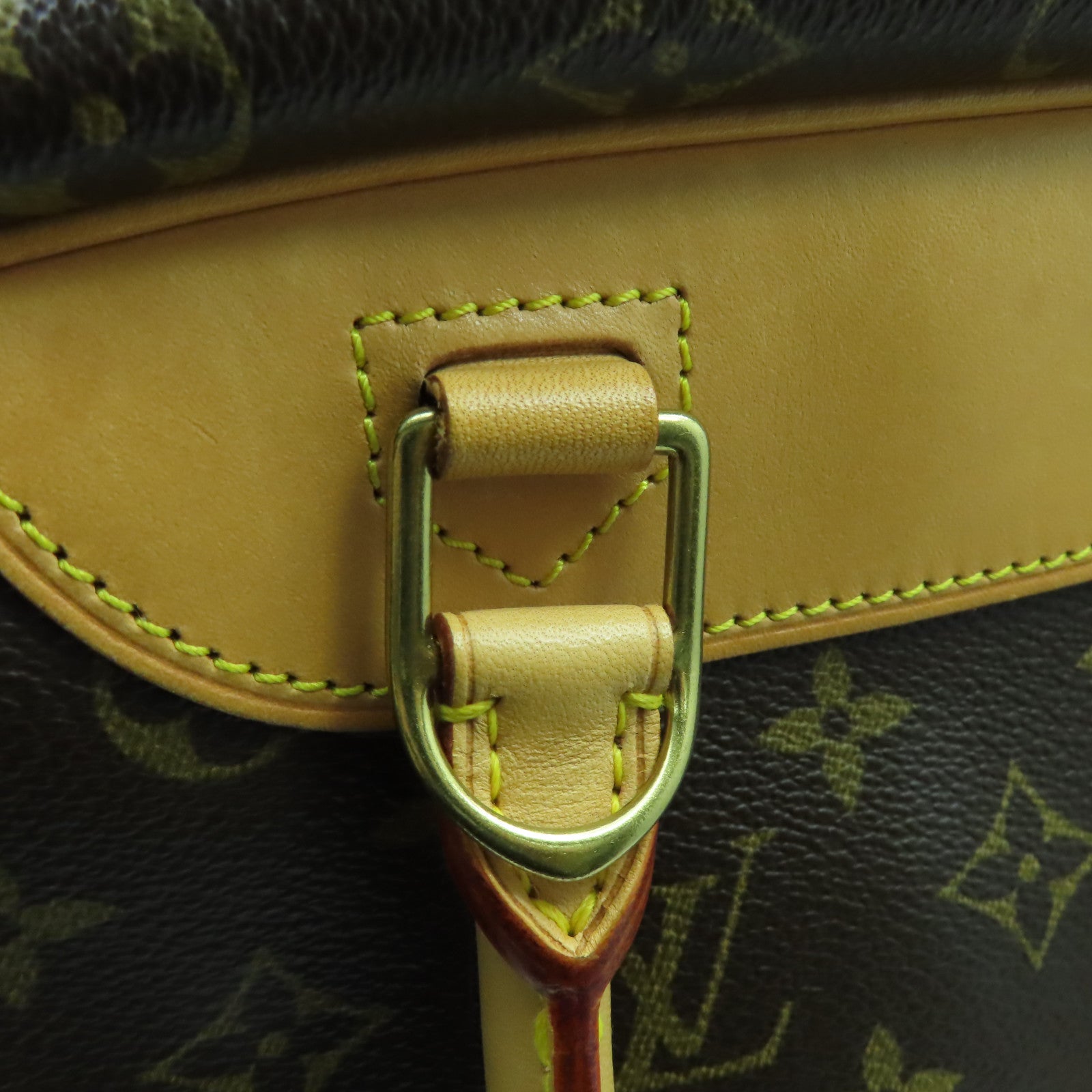 LOUIS VUITTON Monogram Deauville GM金扣手挽袋啡色
