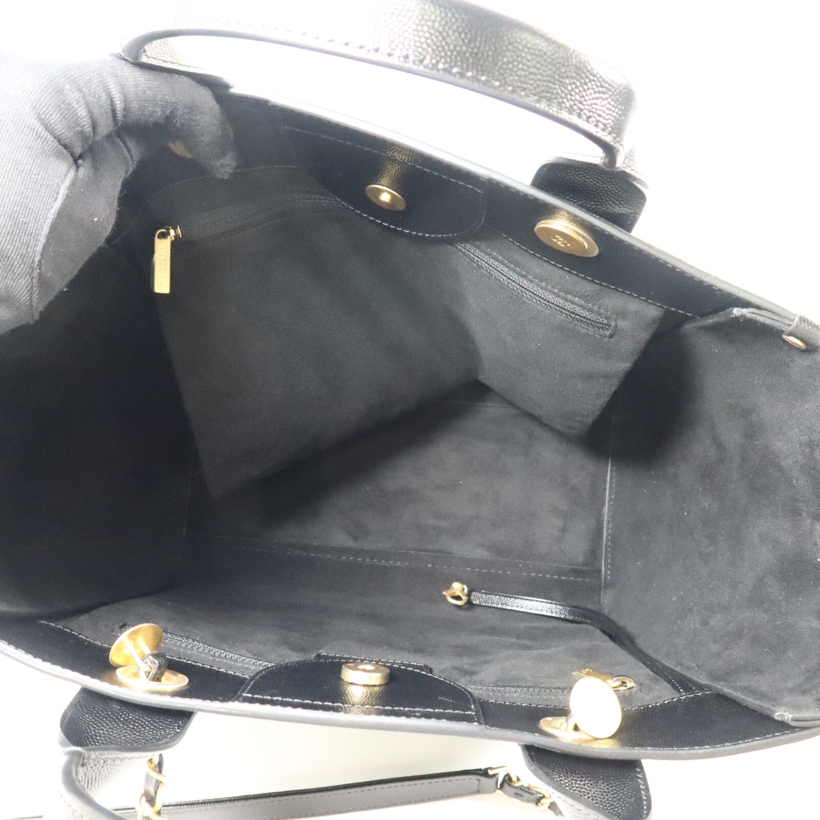 CHANEL 牛皮皮革Deauville Tote Bag手挽肩背兩用袋