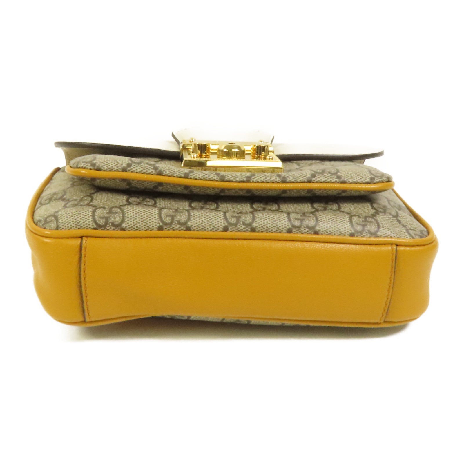 GUCCI 塗層帆布/牛皮皮革Padlock Mini Top Handle Bag金扣手挽肩背兩用袋
