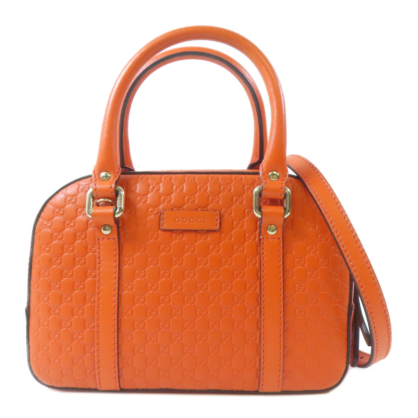 GUCCI 牛皮皮革Guccissima 2 Way Shoulder金扣手挽肩背兩用袋橙色