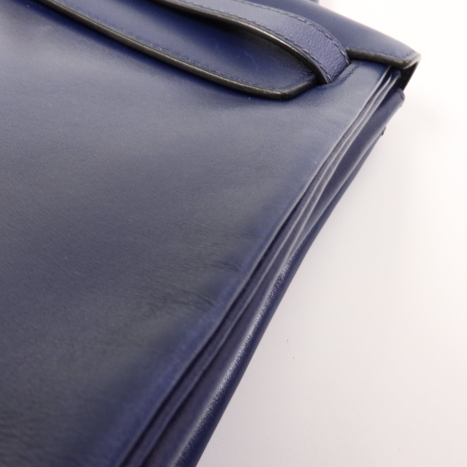 HERMES Box皮革Kelly 32手挽肩背兩用袋Blue
