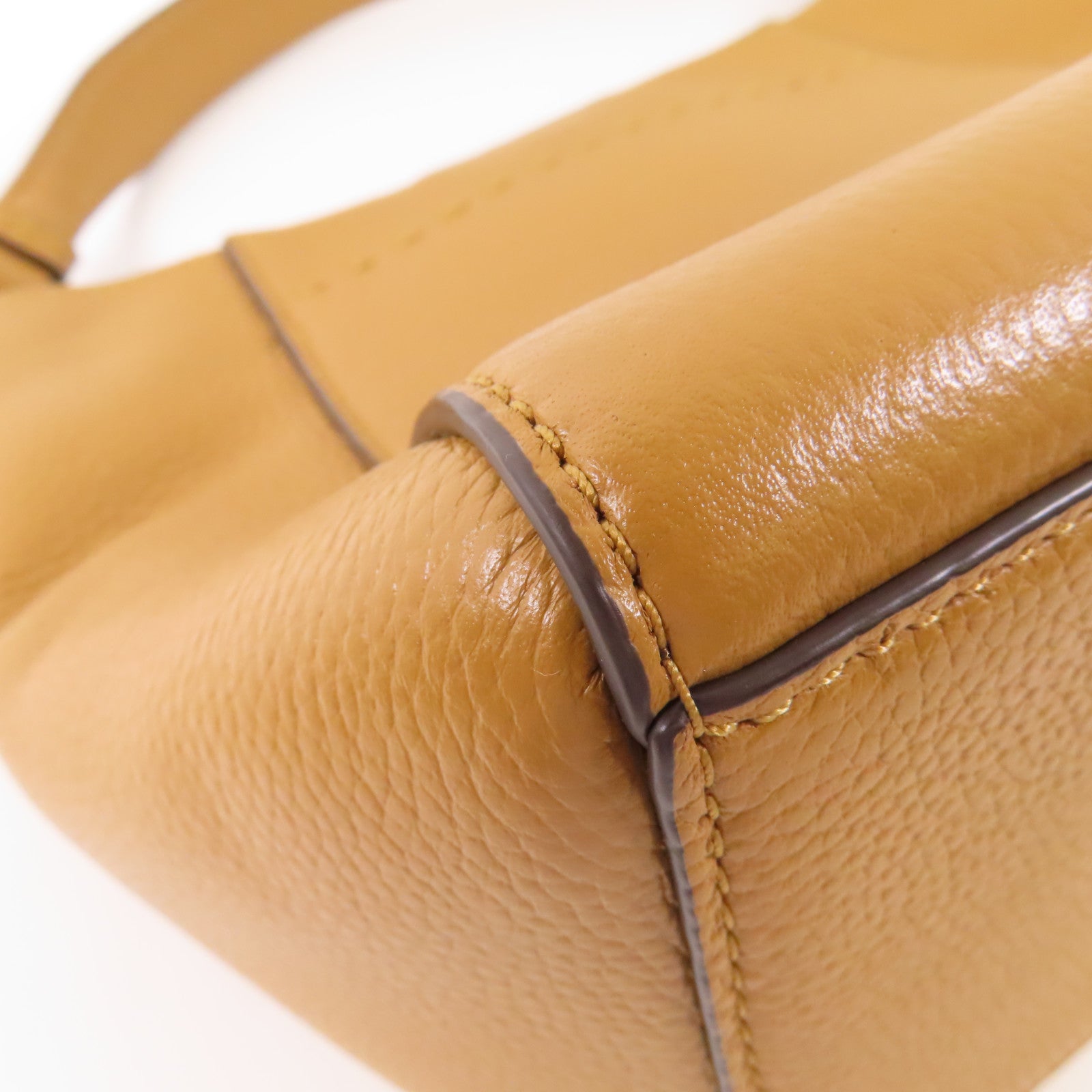 牛皮皮革2 Way Shoulder金扣手挽肩背兩用袋