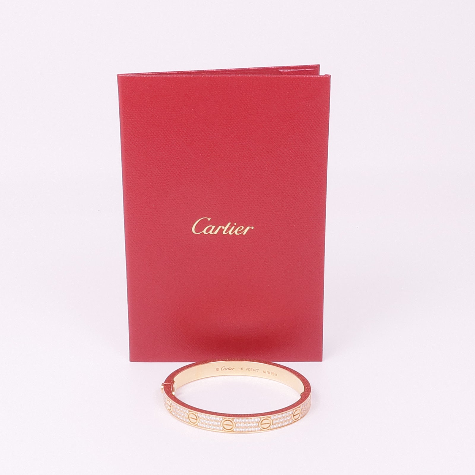 CARTIER 18K玫瑰金Love Bracelet Full Diamonds鑽石手鐲Cartier#16