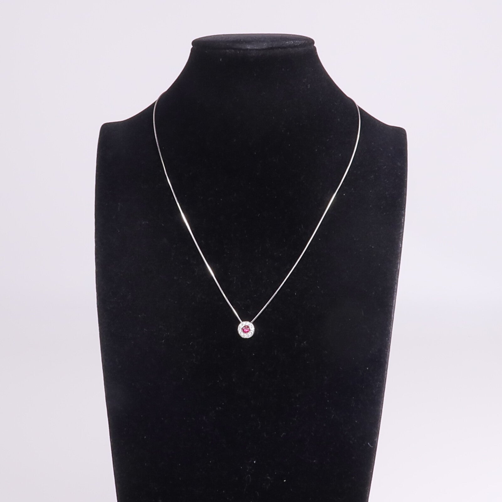 JEWELRY 18K白金Ruby Diamond Necklace紅寶石/鑽石項鍊