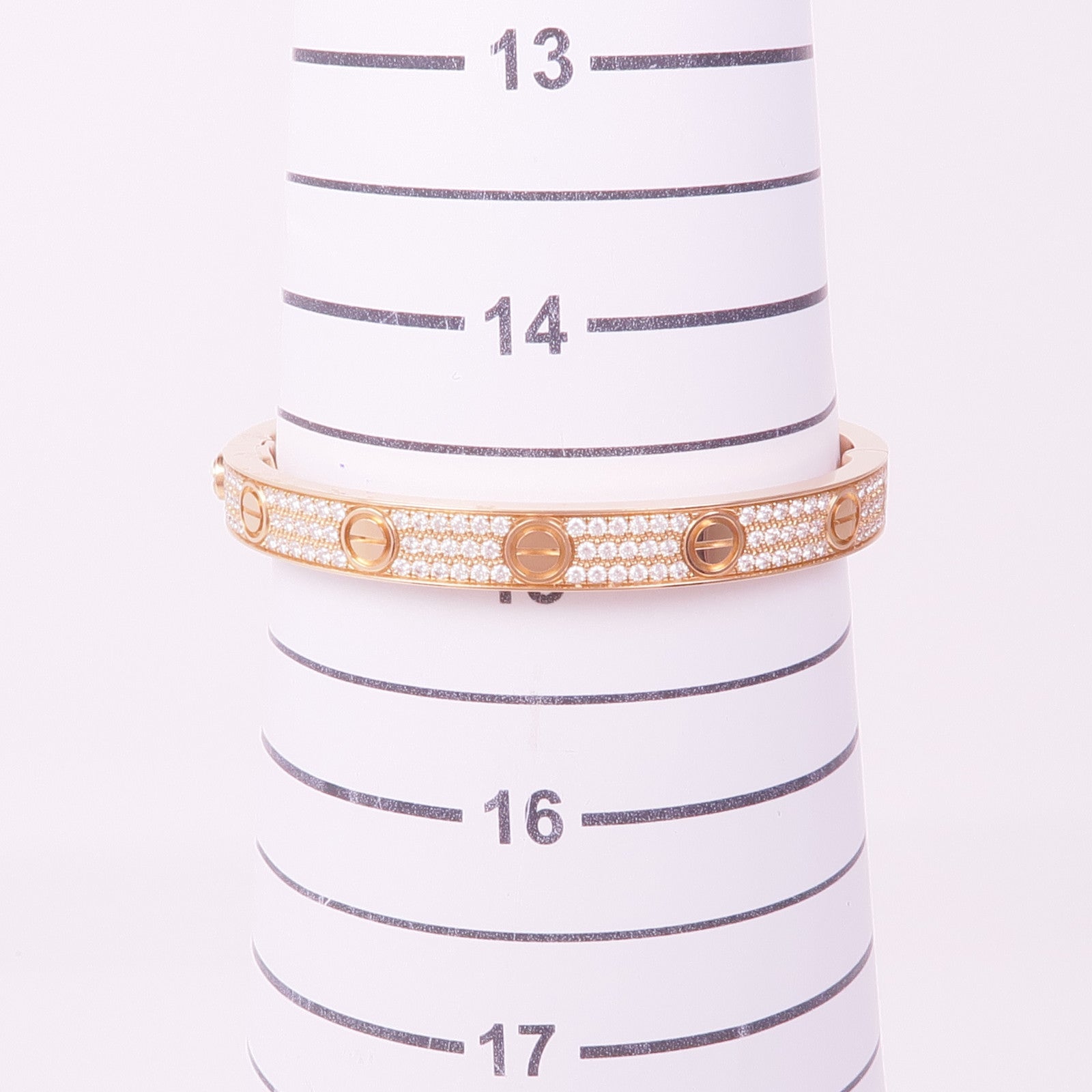 CARTIER 18K玫瑰金Love Bracelet Full Diamonds鑽石手鐲Cartier#16