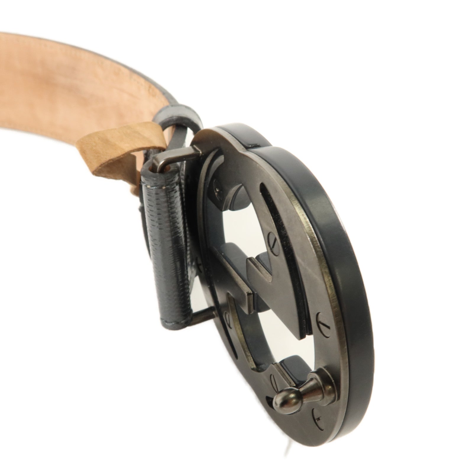 GUCCI 塗層帆布Interlocking G Belt 80x32皮帶