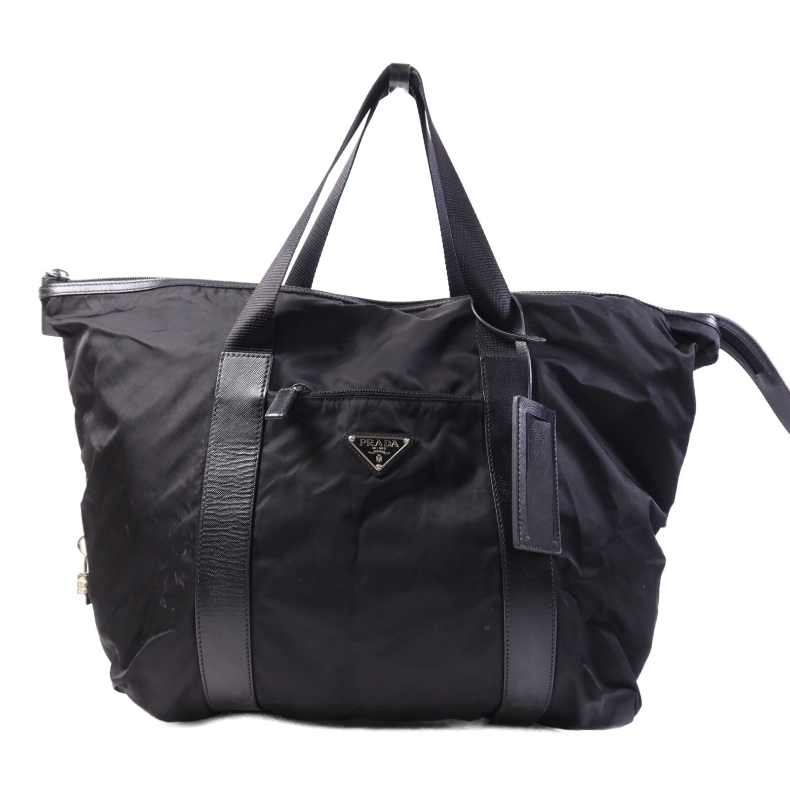 PRADA 尼龍Tote Bag銀扣手挽袋