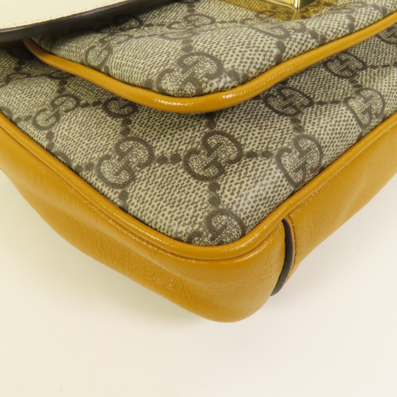 GUCCI 塗層帆布/牛皮皮革Padlock Mini Top Handle Bag金扣手挽肩背兩用袋
