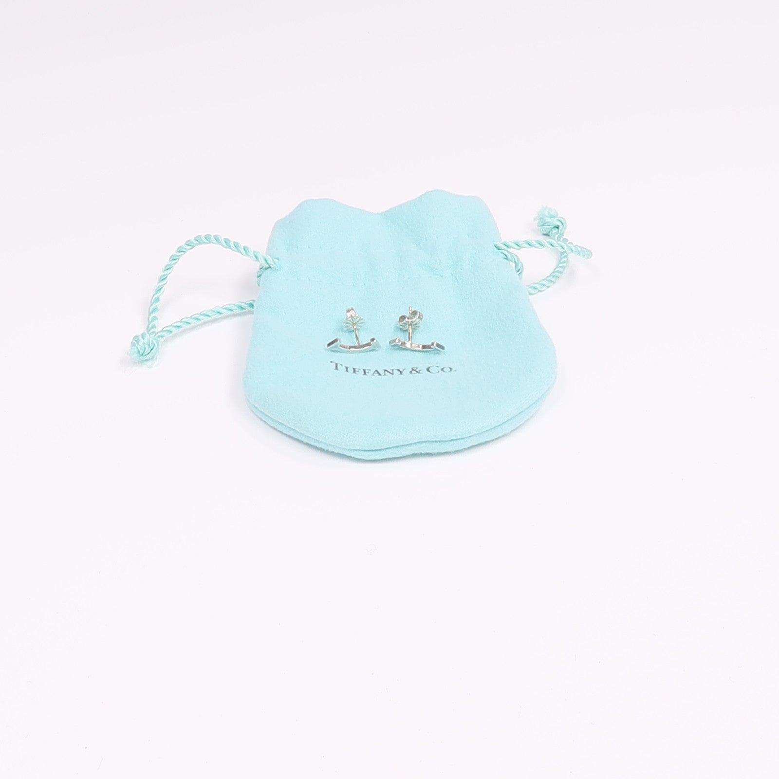 TIFFANY＆CO 925純銀T Smile Earrings耳環