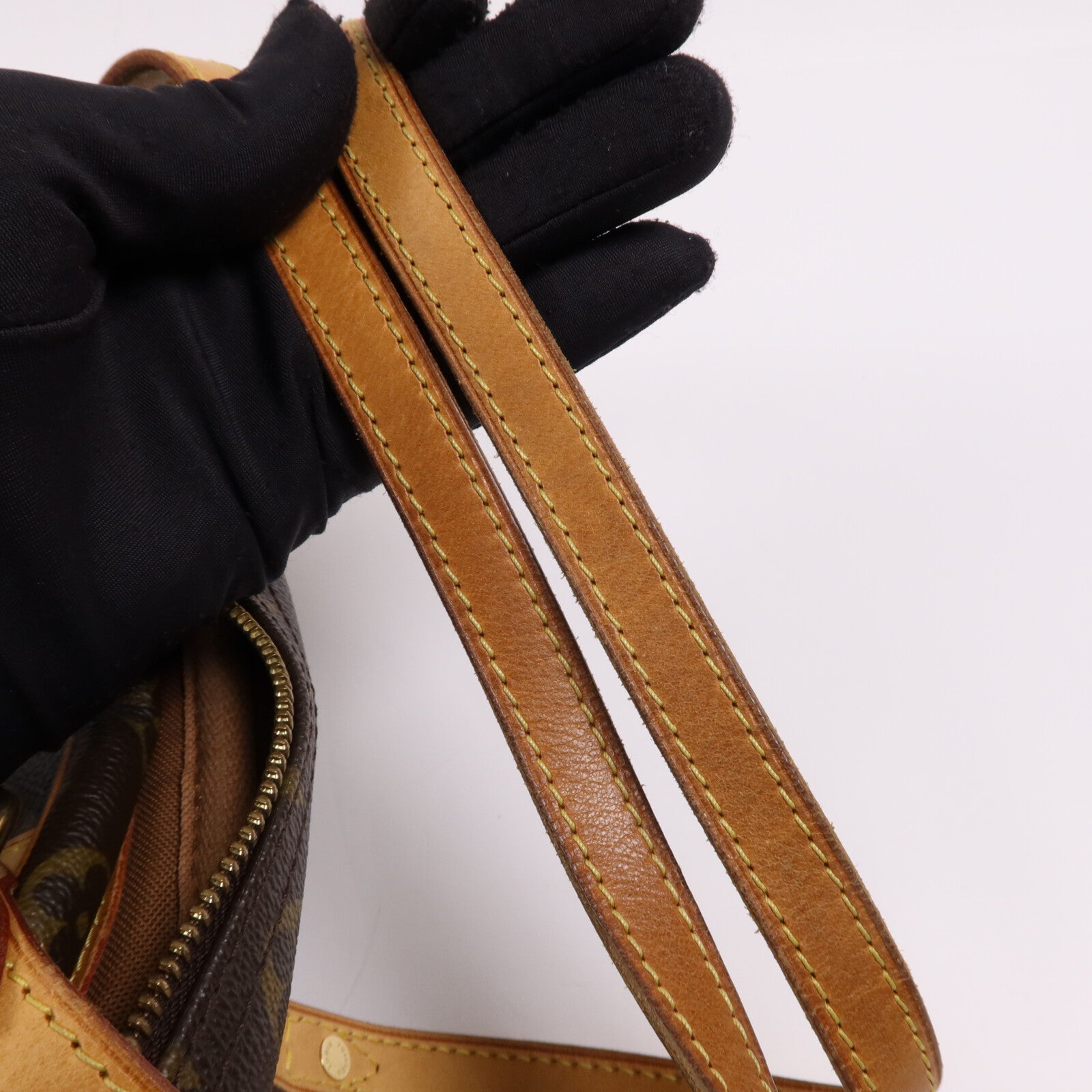 LOUIS VUITTON Monogram Montorgueil PM金扣肩背袋棕色