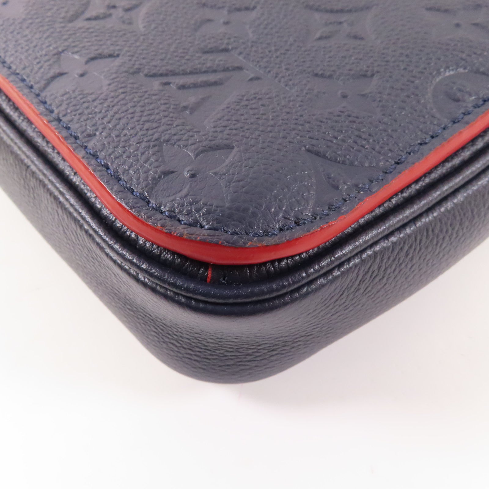 LOUIS VUITTON Monogram Empreinte Pochette Metis金扣手挽肩背兩用袋深藍色